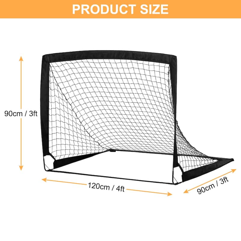 2pcs Soccer Goals 4"x3" Portable Soccer Net Foldable for Backyard - Black