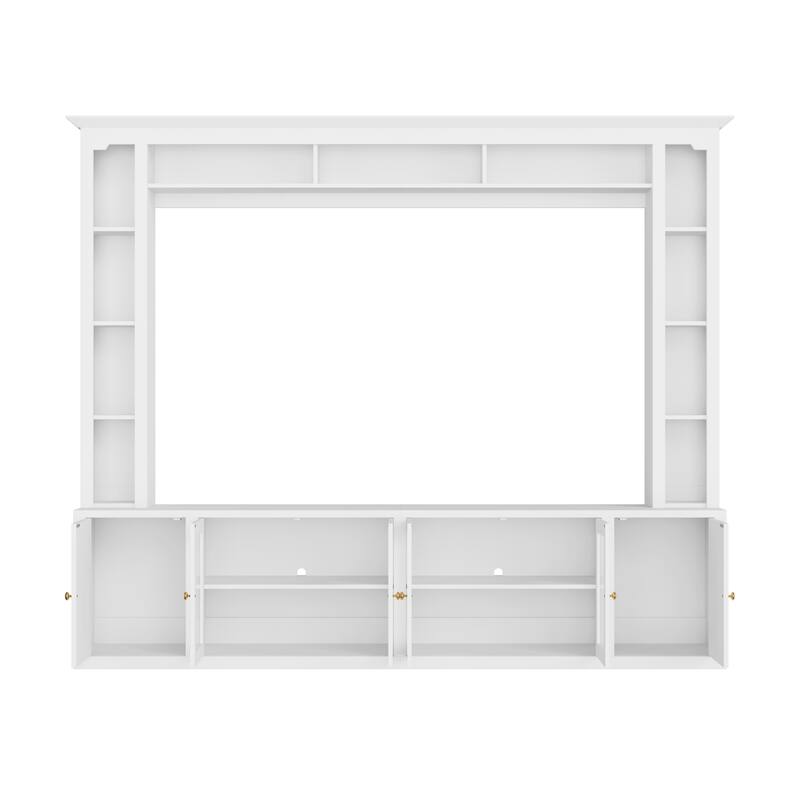 4-Piece Modern Entertainment Center Wall Unit with Bookshelves, All-in-1 Large TV Stand for TVs Up to 80"