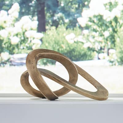 Signature Design by Ashley Dunnruck Antique Brass Finish Sculpture - 12" W x 8.25" D x 8" H