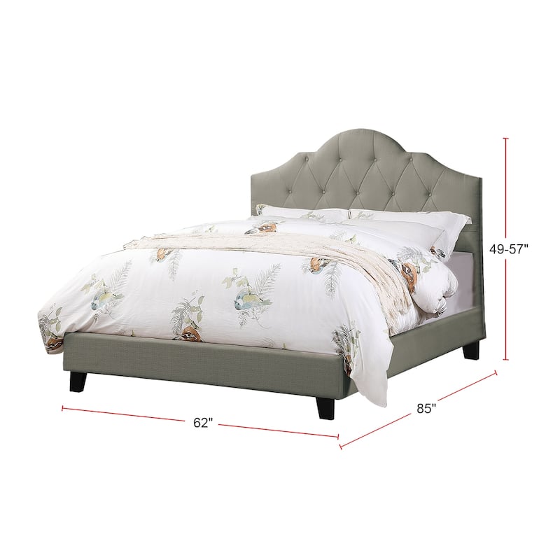 Fabric Upholstered Bed with Arch Back