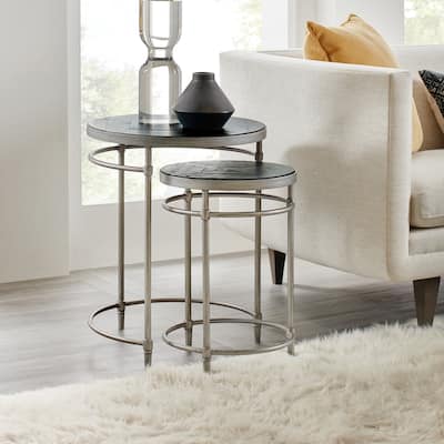 Hooker Furniture St Armand 2 Piece Wood Top Metal Nesting Table Set