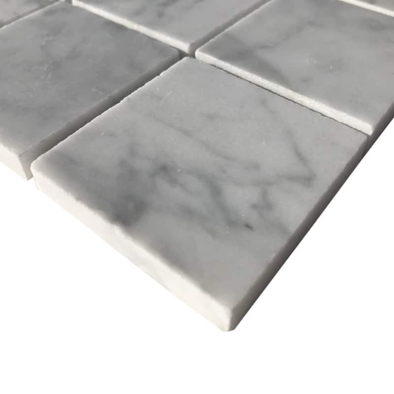 Carrara Marble 2" x 2" Grid Polished Mosaic Tile