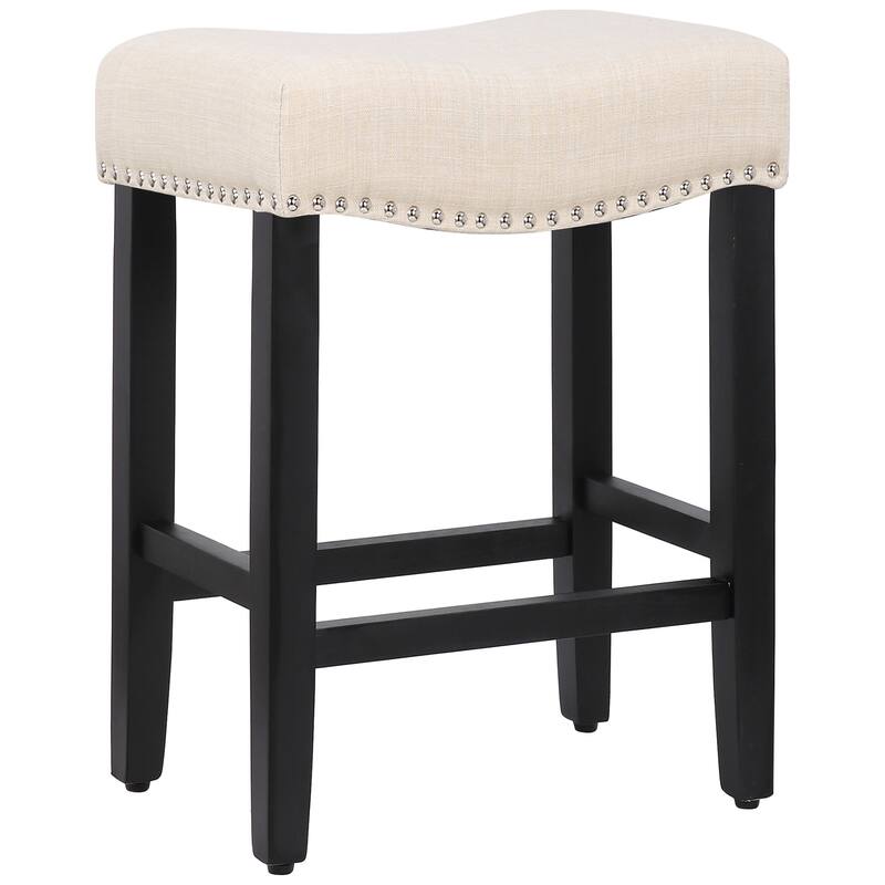 Jameson Upholstered Polyester Black 24 Inch Counter Stool