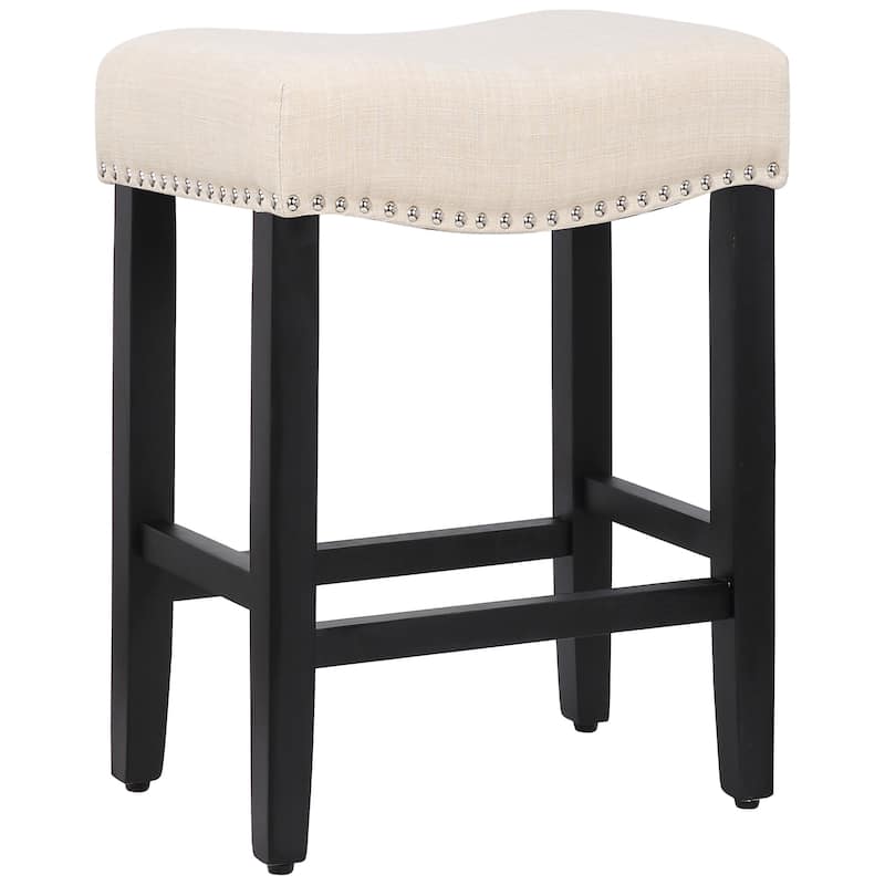 Jameson Upholstered Polyester Black 24 Inch Counter Stool