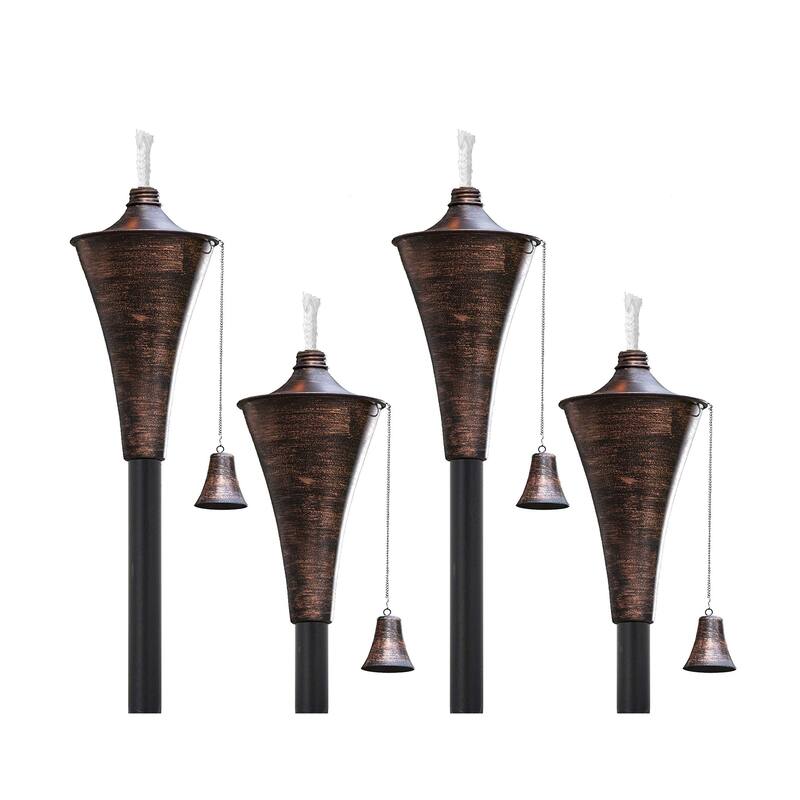 Oahu Tiki Torch - Brushed Bronze - 4 Pack
