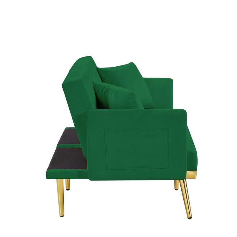 Modern Velvet Sofa Bed for Living Room, Office, Spacious Space
