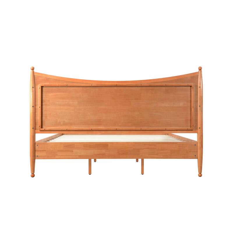 Christopher Knight Home - Classic Transitional Wooden Platform Bed with Curved Headboard