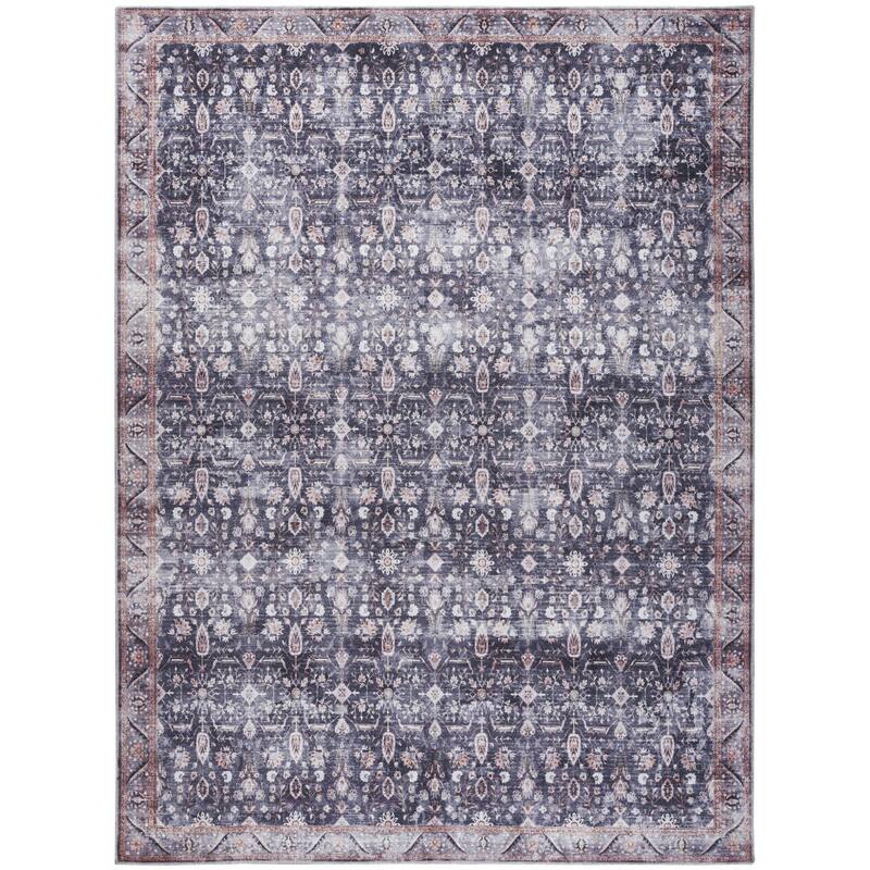 Nohis Power Loomed Distressed Non Skid Area Rug By HomeRoots - 8' x 10'