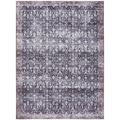 Nohis Power Loomed Distressed Non Skid Area Rug By HomeRoots - 8' x 10'