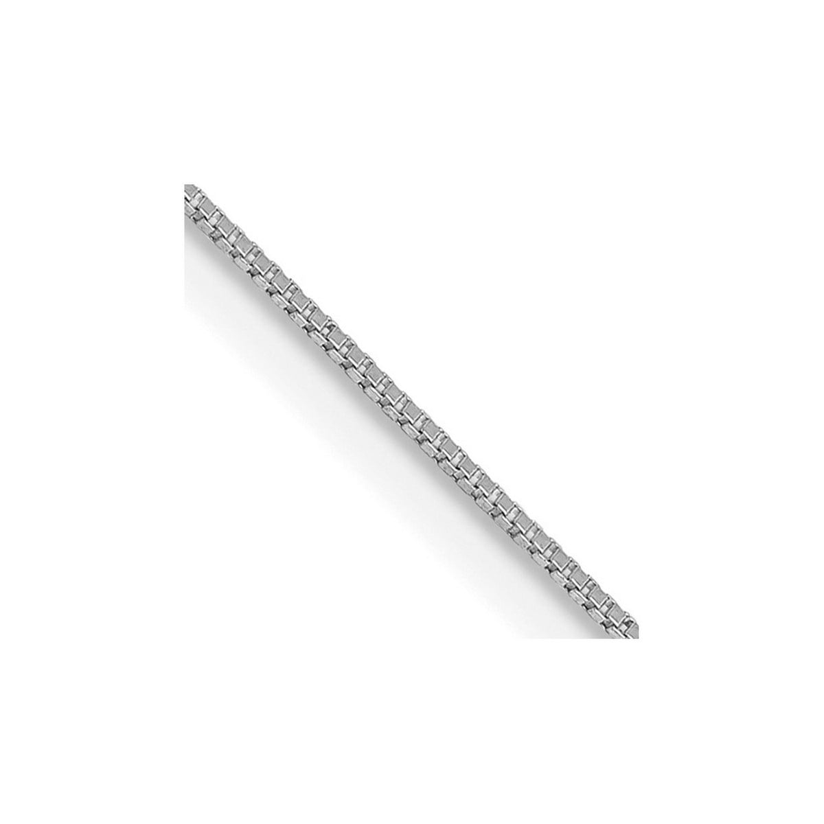 Curata 14k White Gold 10" 0.5mm Solid Box Chain Anklet