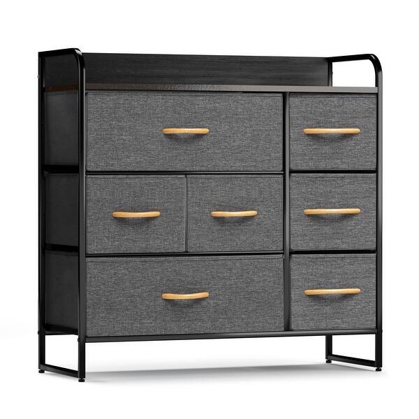 slide 1 of 23, Pellebant Wide Storage Tower dresser Organizer with 7 Drawers