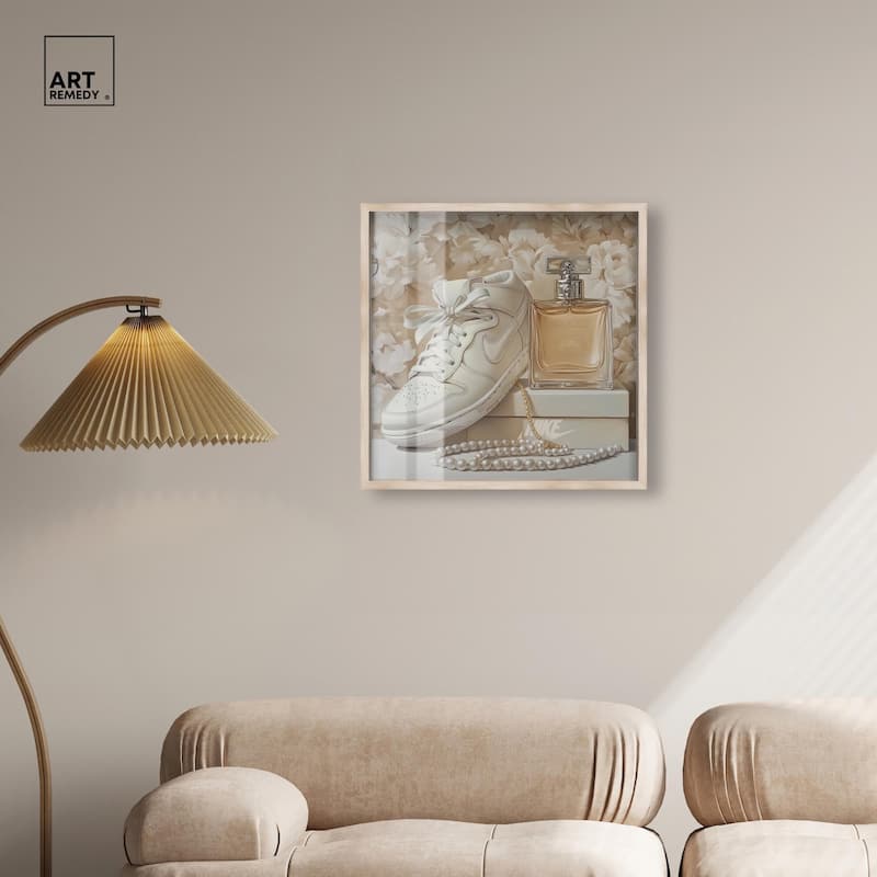 White Sneakers and Pearls Shadowbox by Art Remedy
