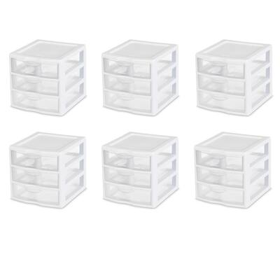 STERILITE Small Drawer Units, Clear - Case of 6