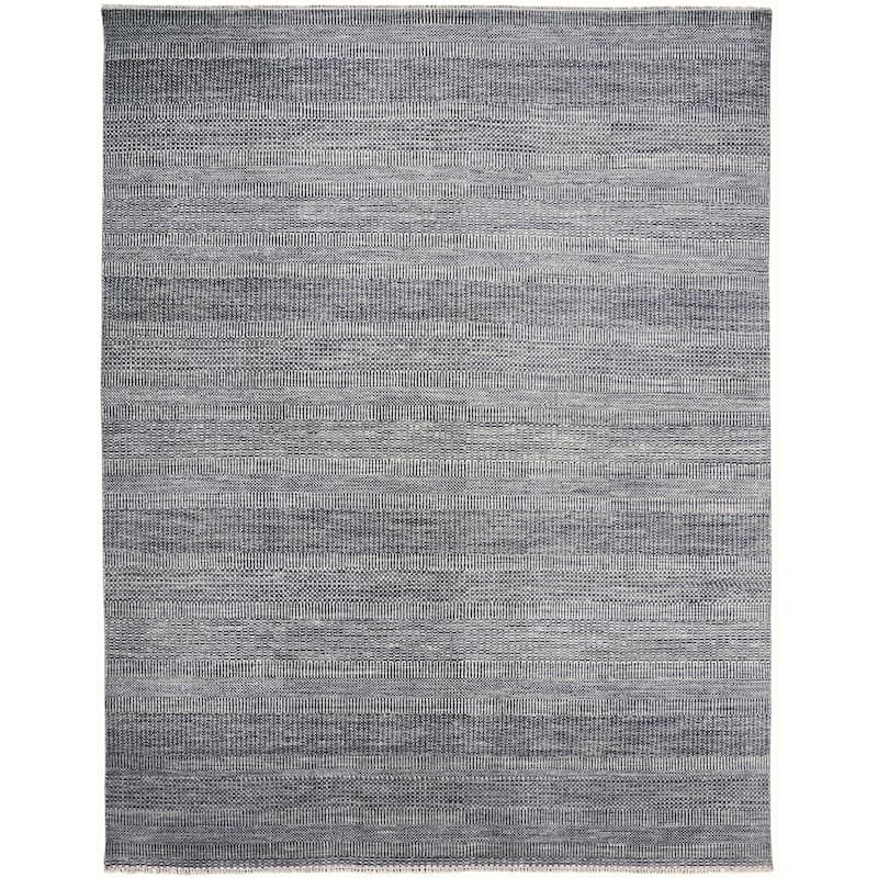 Stripes Color Block Gray Contemporary Rustic Area Rug - 9'6"x13'6" - Light Gray/Silver Gray/Steel Gray