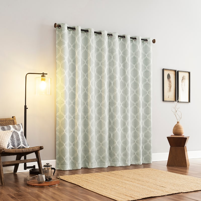 Sun Zero Tikal Woven Ogee Total Blackout Grommet 1-Piece Curtain Panel, Single Panel