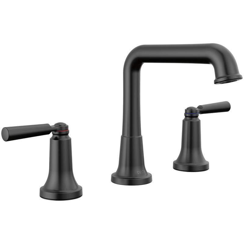 Delta 3536-MPU-DST Saylor 1.2 GPM Widespread Bathroom Faucet with Push - Matte Black