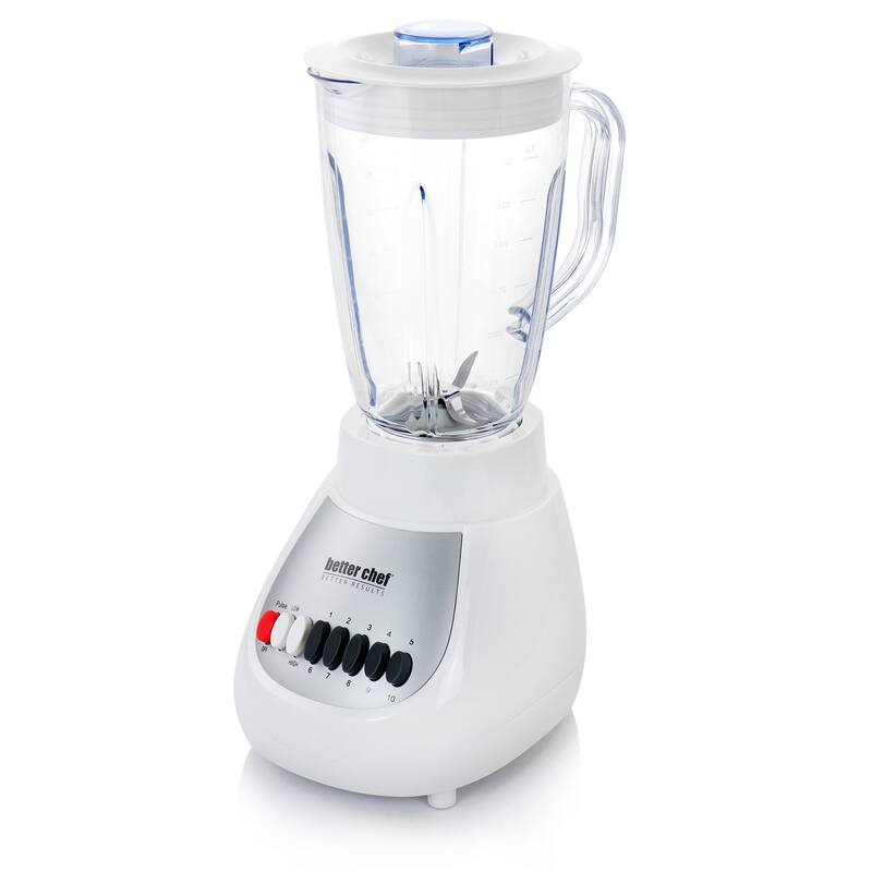 The Better Chef 10 Speed 350 Watt Plastic Jar Blender in White - 50 oz