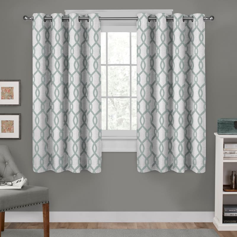 ATI Home Kochi Light Filtering Linen Blend Grommet Top Curtain Panel Pair - 54" w x 63" l - Seafoam