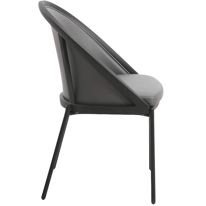 Urbane Dining Chair in Vinyl Fabric with Curved Back and Stainless Steel Legs Set of 2