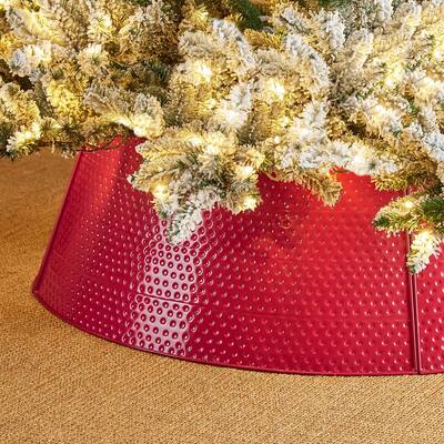 Glitzhome 40.5"D Christmas Hammered Metal Tree Collar
