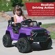 preview thumbnail 3 of 3, 12V Kids Ride On Truck with Remote Control, Spring Suspension - Purple