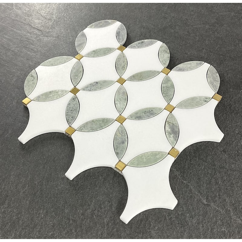 Waterjet Marble And Metal Wall Mosaic Tile - Case (10 Sheets)