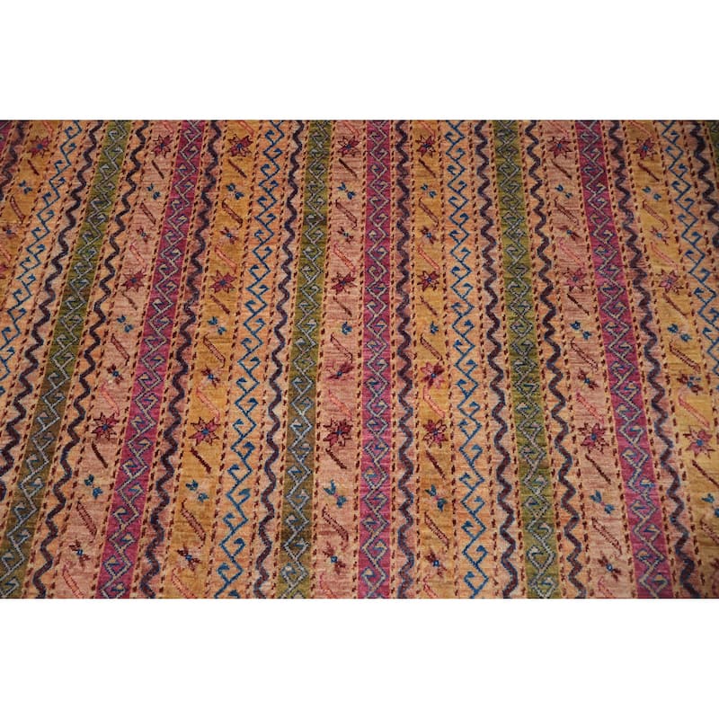 Hand Knotted Oriental 100% Wool Carpet Traditional Geometric Multi-Colored Ziegler Area Rug - 10' 0'' X 8' 0''