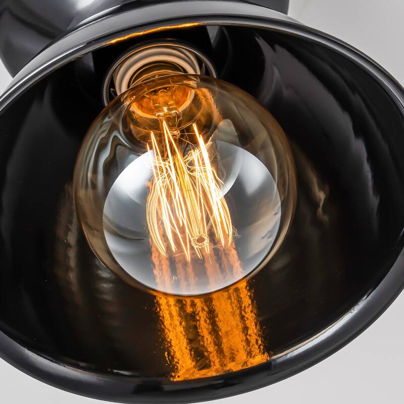 1-Light 8.4 in. Polished Modern Industrial Bowl Dome Small Semi-Flush Mount Light - 8.4 in. W x 7 in. H