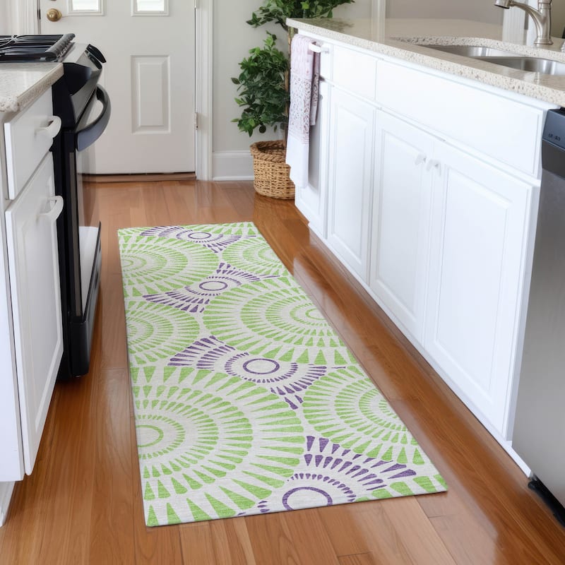 Premium Washable Super Soft Casual Geo Mayfield Rug - White - 2'3" x 7'6"