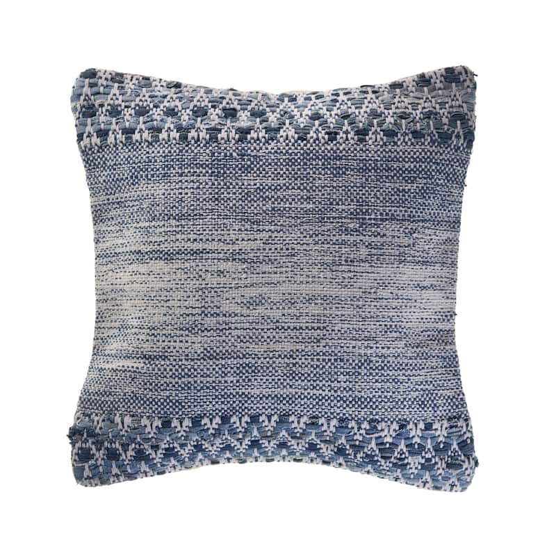 Sevita Blue and Ivory Textured Throw Pillow - Pillow Covers - 20" x 20" - Cover Only - Single