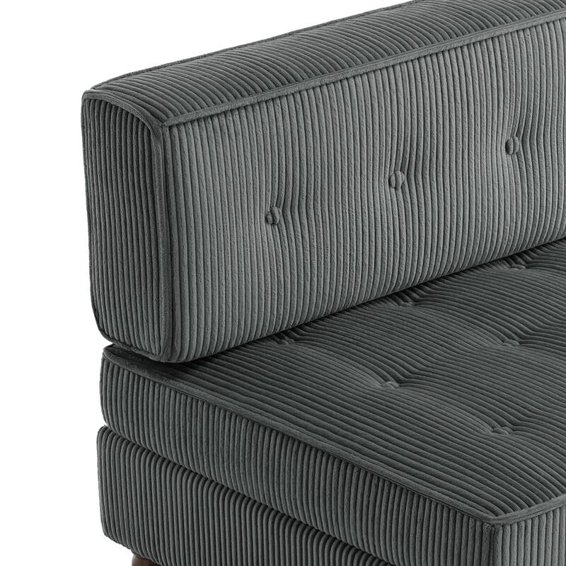 32.57" W Upholstered Corduroy Armless Accent Chair