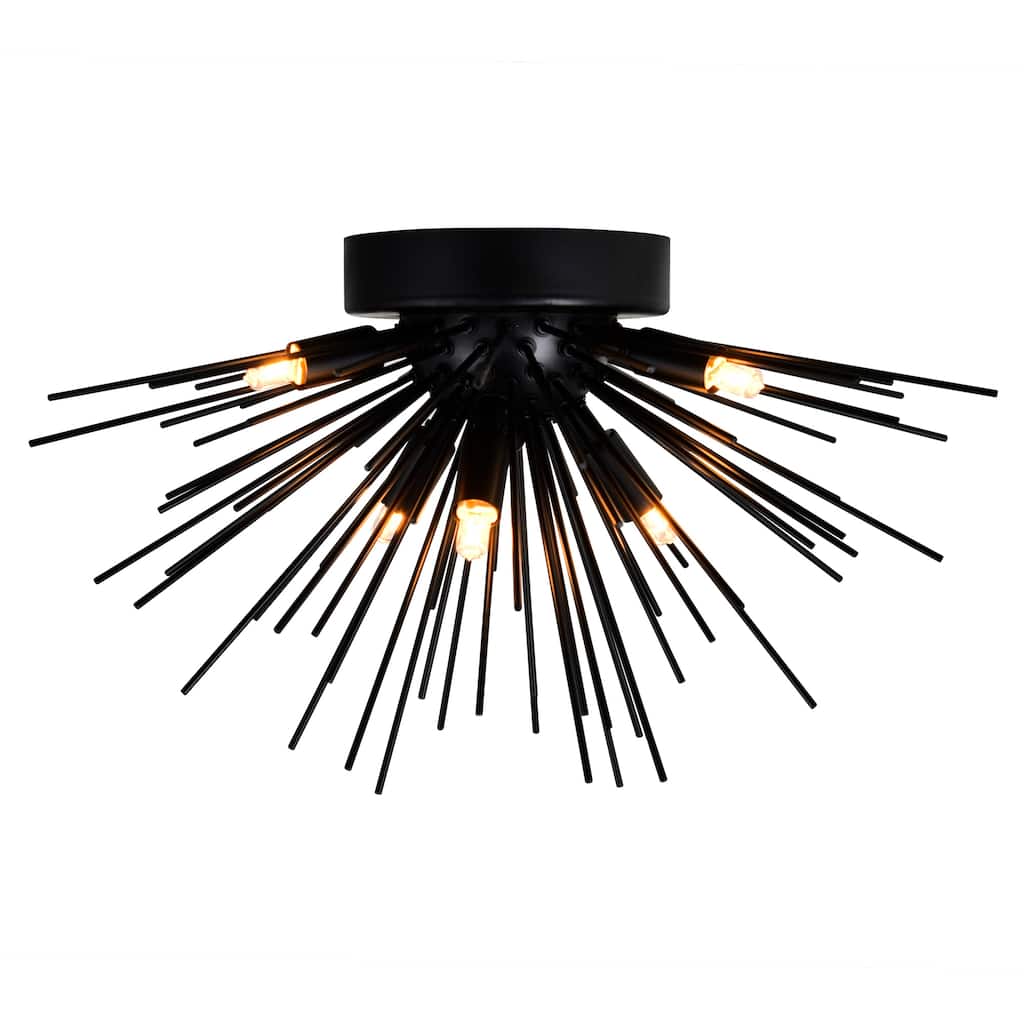 Savannah 6 Light 20in Black Flush Mount