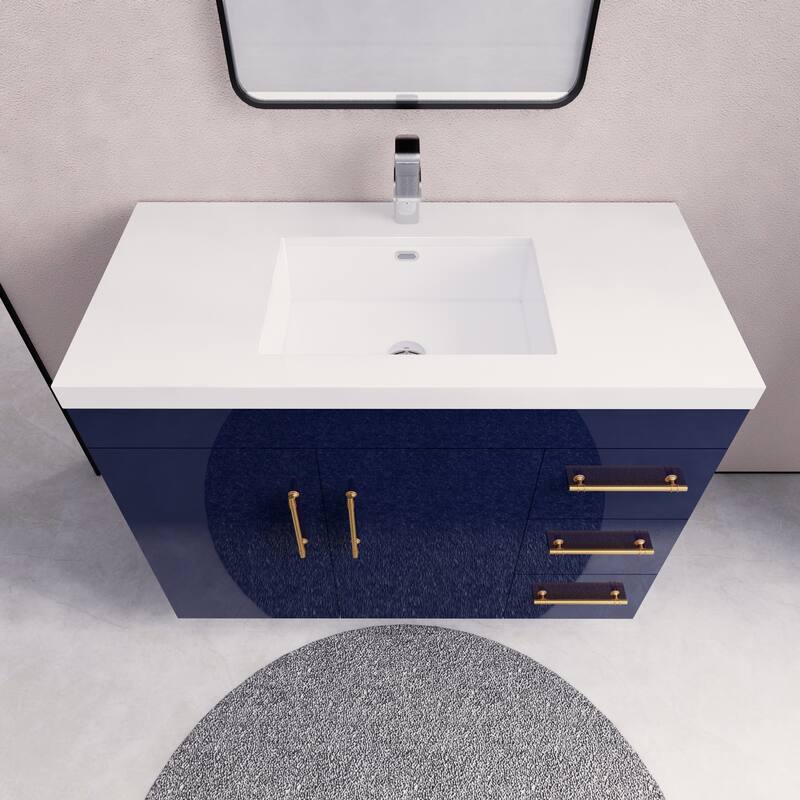 Eliza 42'' Freestanding Vanity (Right Drawers) with Single Sink