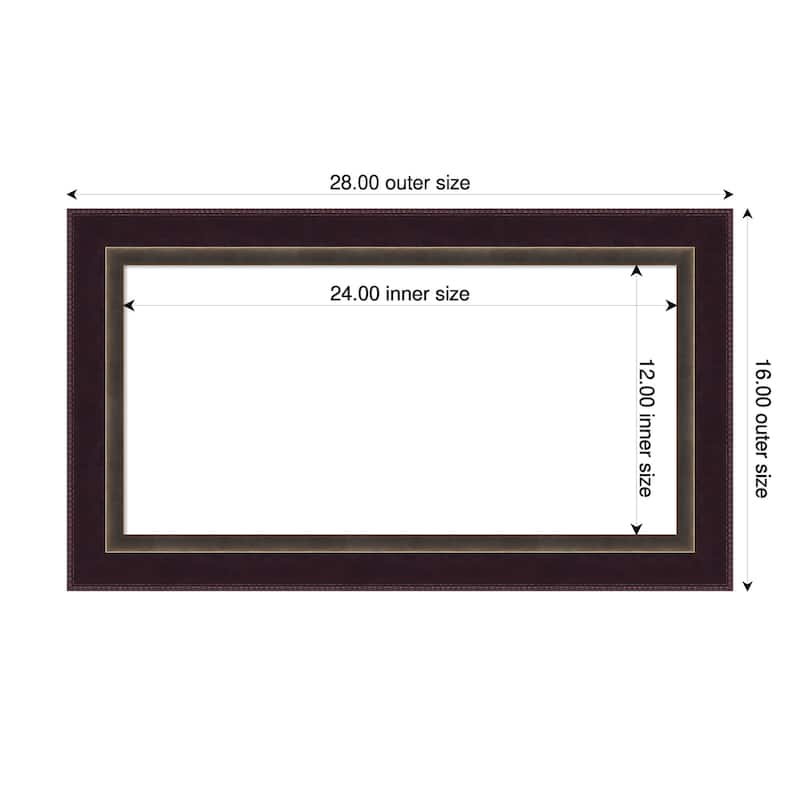 Amanti Art Signore Bronze Framed Dry Erase Magnetic Board - 28 x 16 in