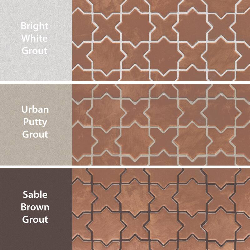 Merola Tile Sentier des cotto 2" Star Cross 11-7/8" x 11-7/8" Porcelain Mosaic Floor and Wall Tile