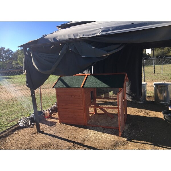 Shop Pawhut 71 Inch Backyard Wooden Hen House Chicken Coop Ships