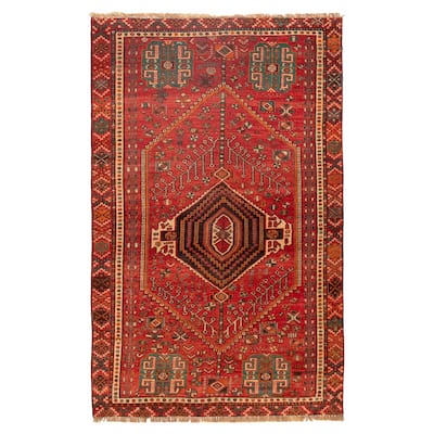 ECARPETGALLERY Hand-knotted Melis Red Wool Rug - 4'11 x 7'11