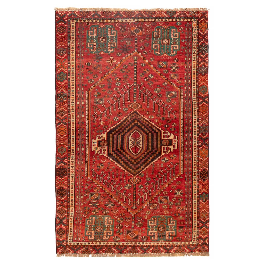ECARPETGALLERY Hand-knotted Melis Red Wool Rug - 4'11 x 7'11