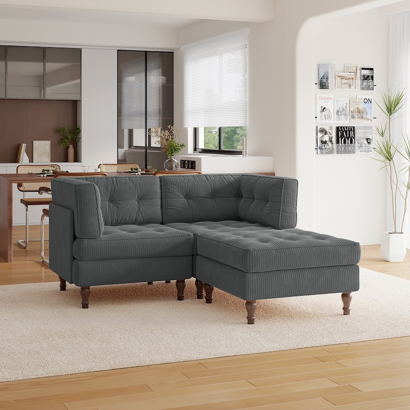 Madison Oversized Upholstered Corduroy Modular Sectional Sofa