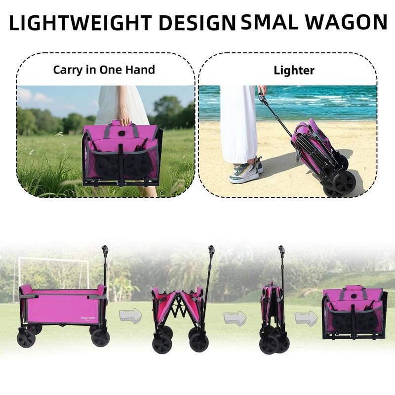 All-in-One Convertible Folding Utility Trolley with 4 Wheels, Bench Seat & Dog Leash