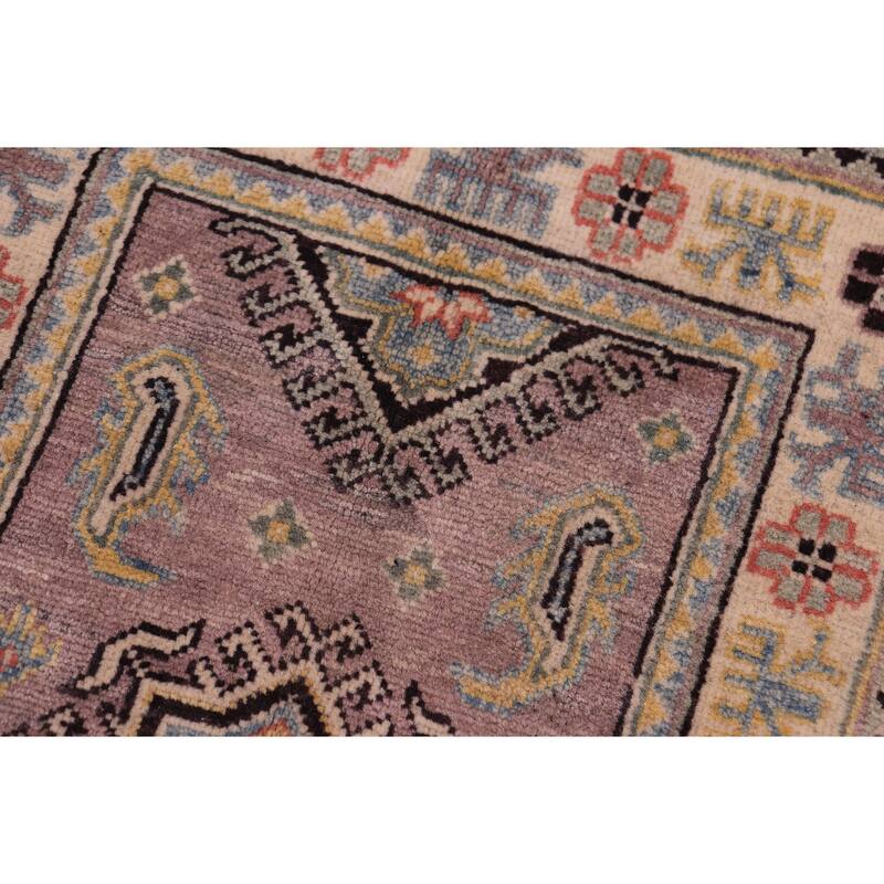 Bohemian Kazak Aniyah Taupe/Beige Wool Rug - 2'0'' x 3'0''