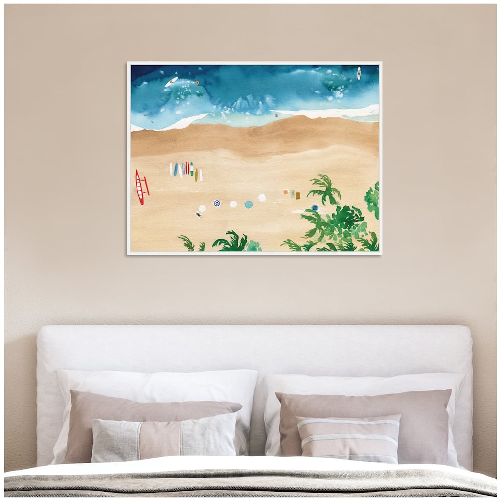 Kate and Laurel A Day of Play Vibrant by Janet Meinke Lau Framed Canvas Wall Art Print