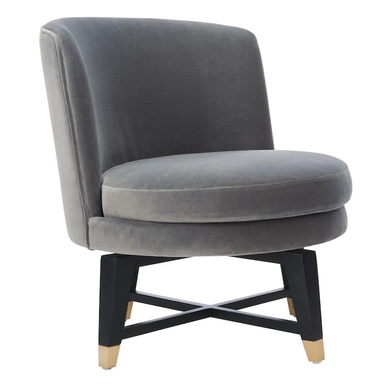 SAFAVIEH Couture Ginetta Swivel Accent Chair - 24" W x 26.8" L x 26" H - 24Wx27Dx26H