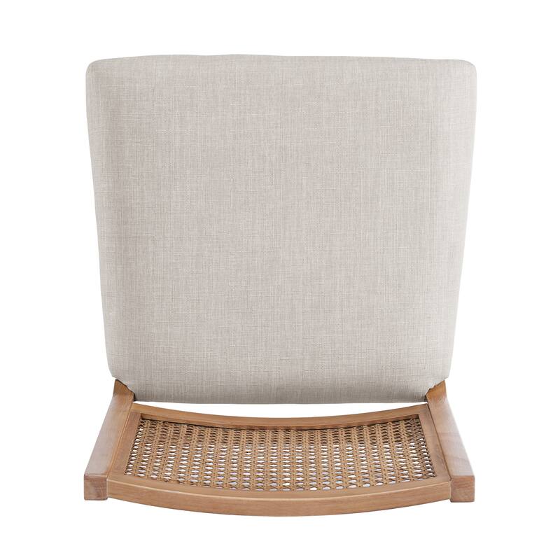 Christopher Knight Home - French Country Wood & Rattan Counter Stools with Upholstered Seat - Set of 2