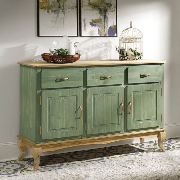 sage green buffet table