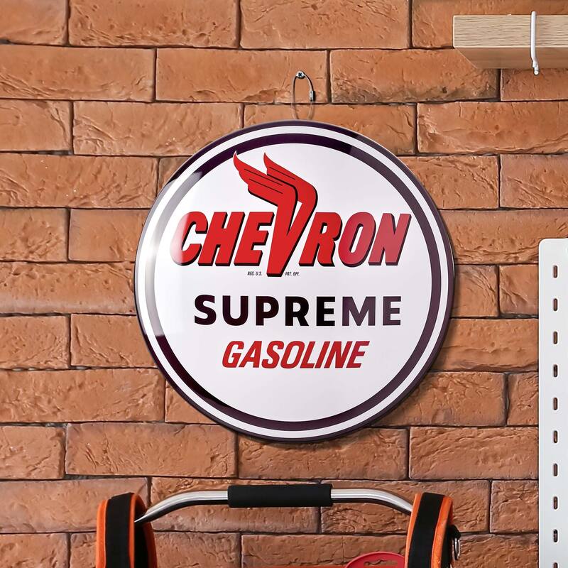 American Art Decor Round Dome Metal Sign - 15" x 15" - Chevron Sign