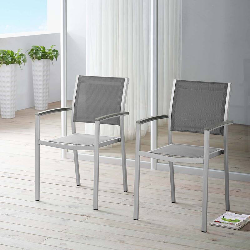 Shore Aluminum Outdoor Dining Chair Set of 2