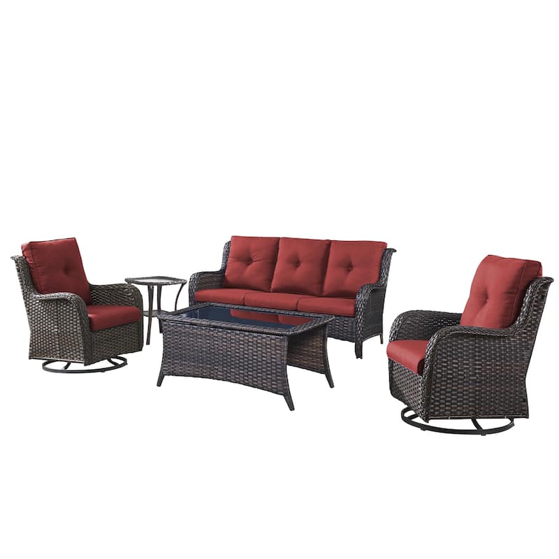 Pocassy Outdoor 4 Inch Sofa Swivel Chairs Table