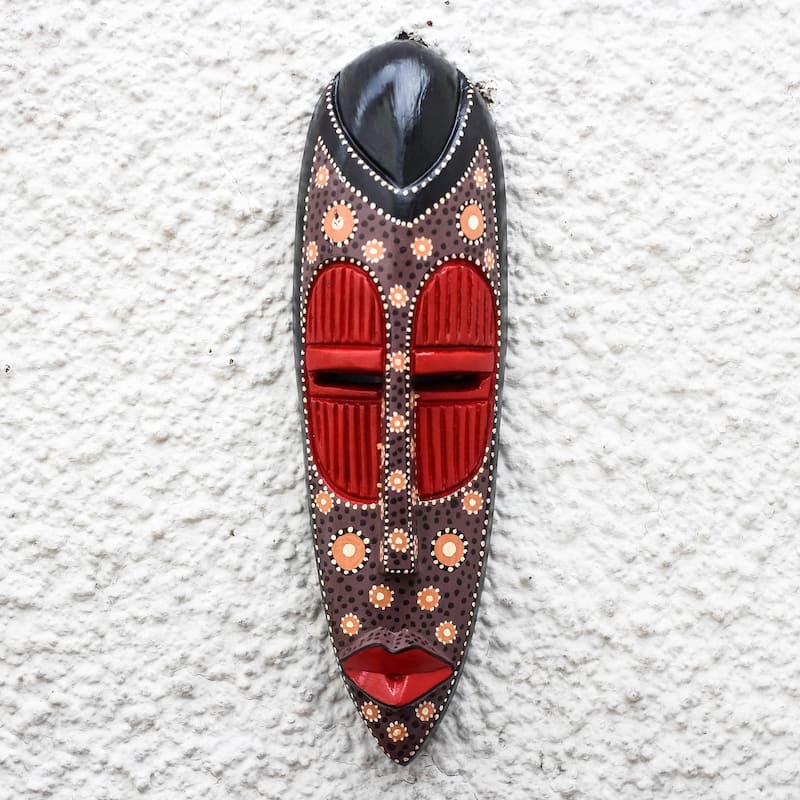 Novica Handmade Ga Dots African Wood Mask