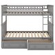 preview thumbnail 7 of 9, Twin over Twin Bunk Bed, Solid Wood Bunk Bed with 2 Storage Drawers, Convertible Bunk Bed Can be Converted Into 2 Daybeds